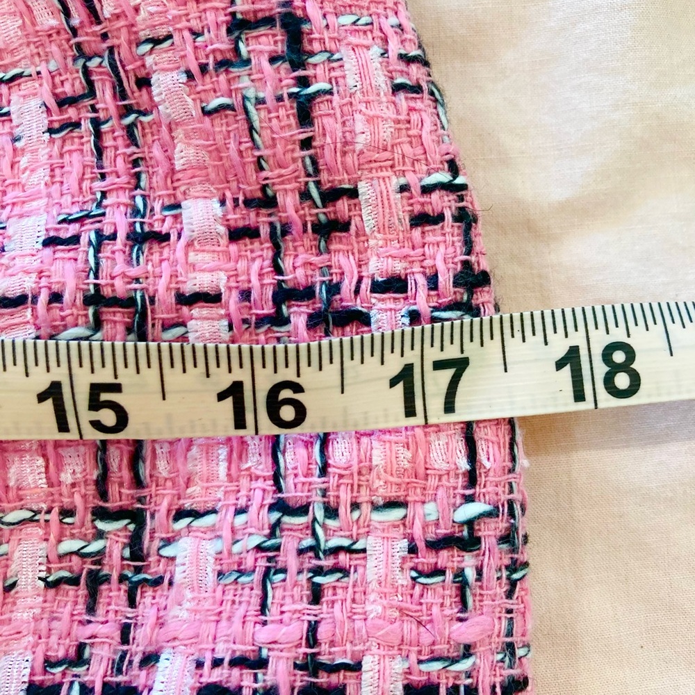 Barbiecore pink tweed Legally Blonde pencil skirt plaid Barbie new preppy - Picture 8 of 12